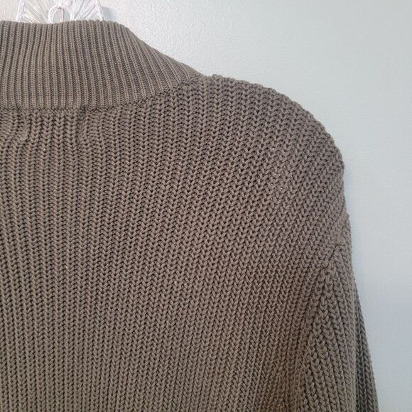 L.L. Bean Mens Mock Neck Green Sweater Cardigan Size‎ Medium - Picture 9 of 9